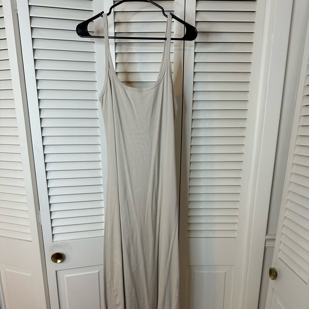 Cream Old Navy Fit and Flare Rib Knit Dress 2X